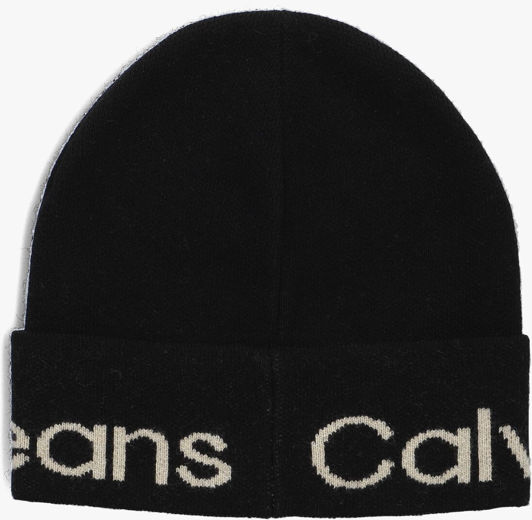 CALVIN KLEIN zwarte calvin klein muts logo beanie