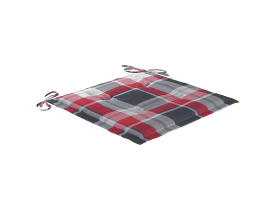 VIDAXL - Galette de chaise Coussins chaise de jardin 6 pcs carreaux rouges 50x50x4cm ti...