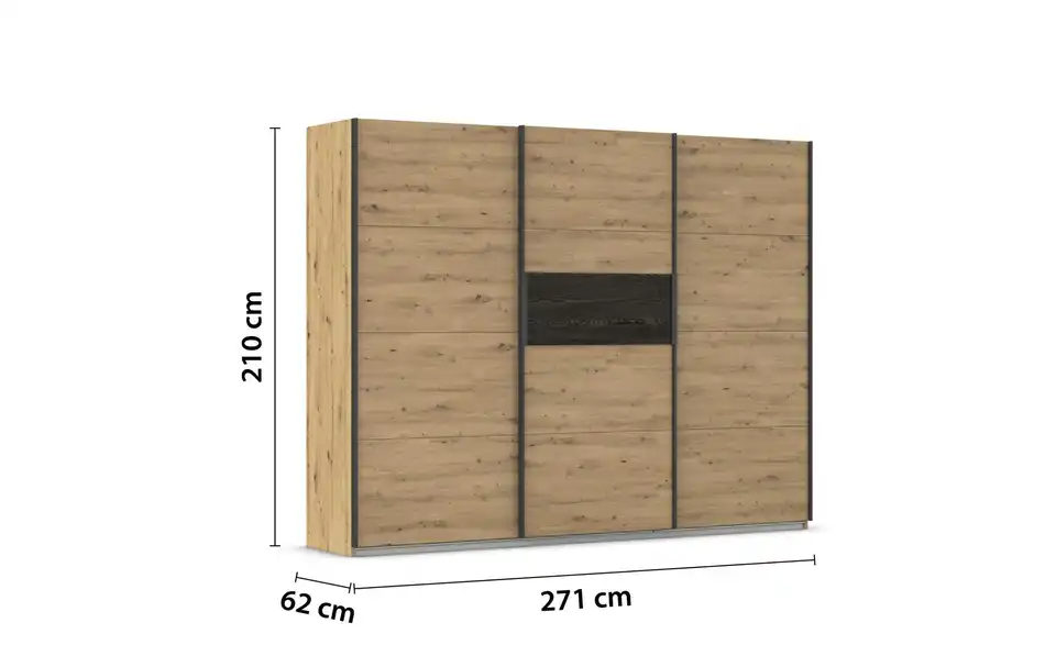 Schwebetürenschrank 62 cm 271 cm 3 Stück