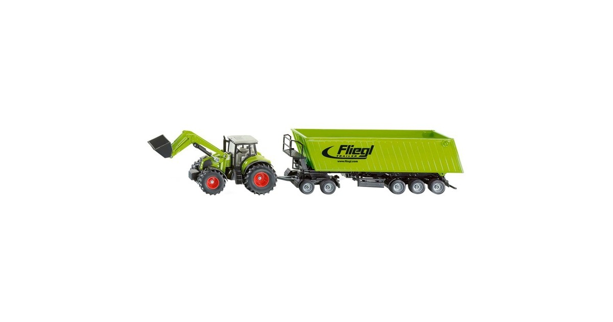 SIKUFarmer - Tractor met voorlader, dolly en kiepwagen met kantelbak Modelvoertuig  (Schaal 1:50)