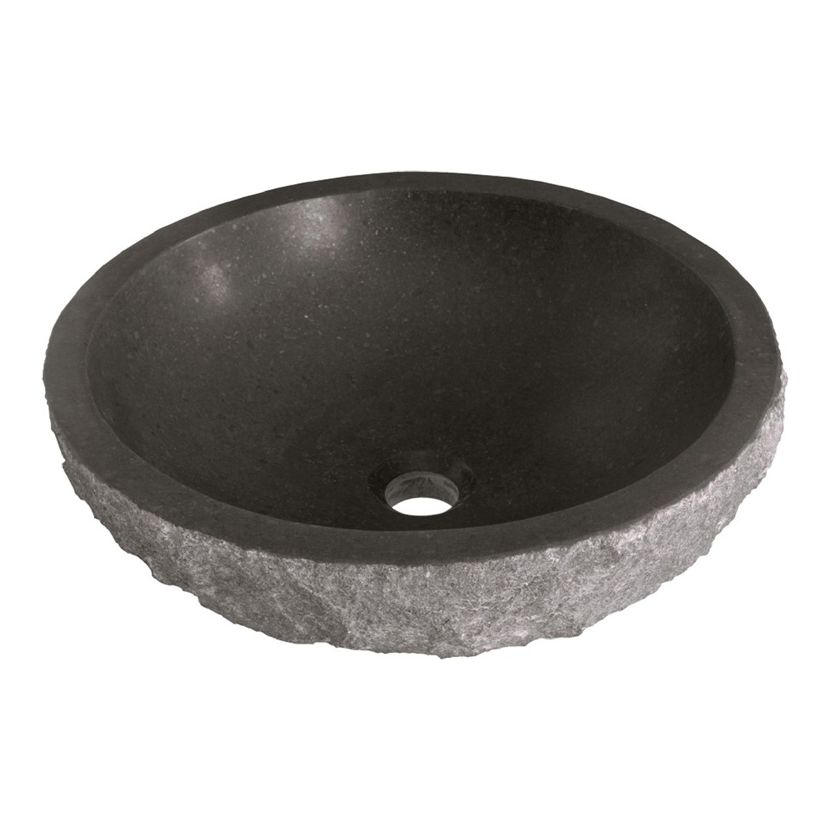 Brauer Molten waskom met hamerslag natuursteen 42cm antraciet