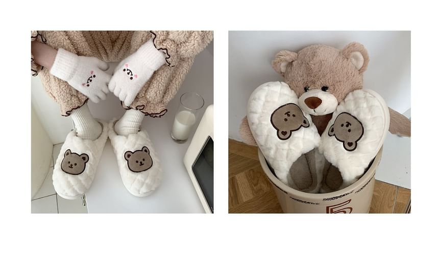 Honkizz - Fleece pantoffels met berenprint