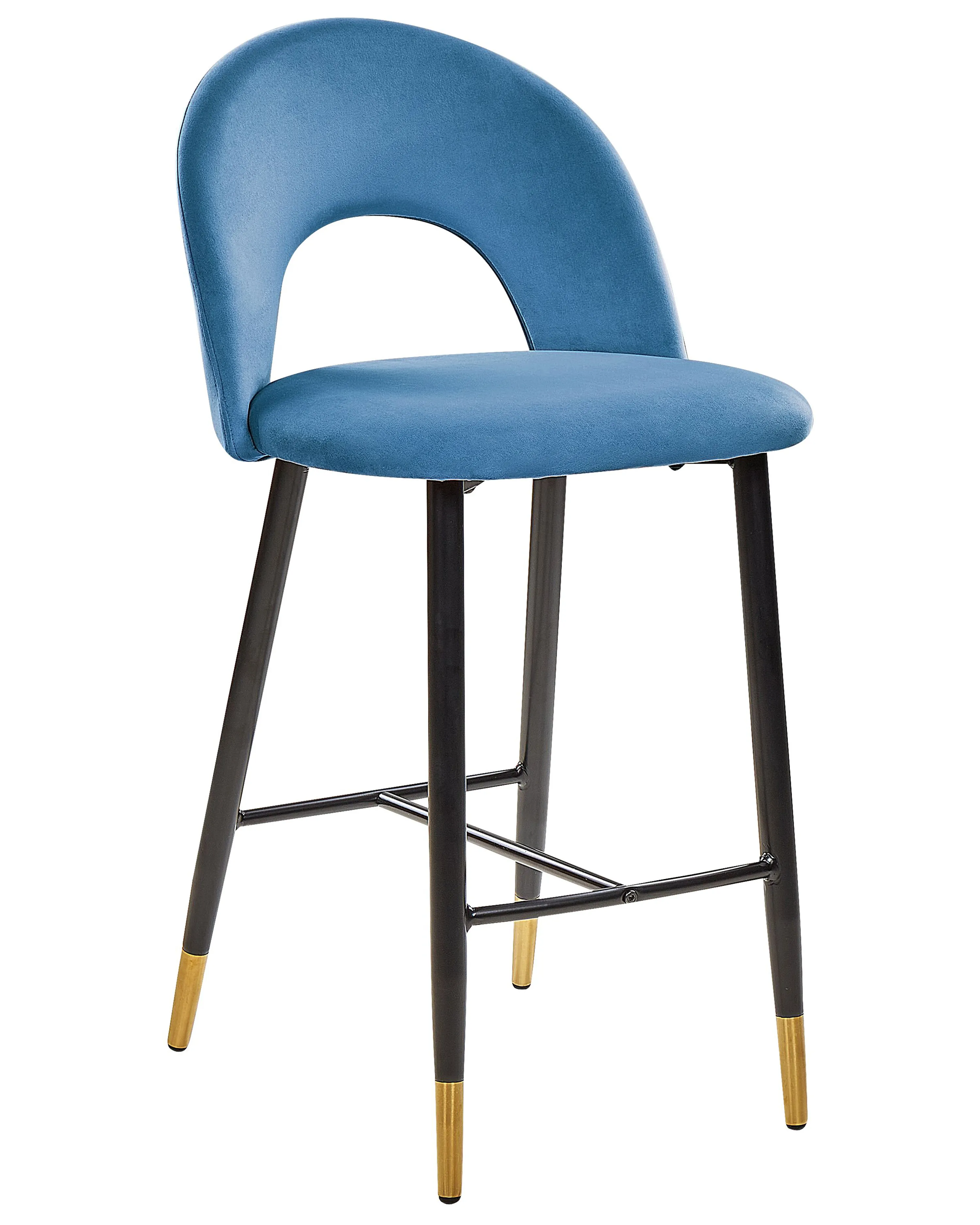 Set van 2 barstoelen FALTON Fluweel Blauw