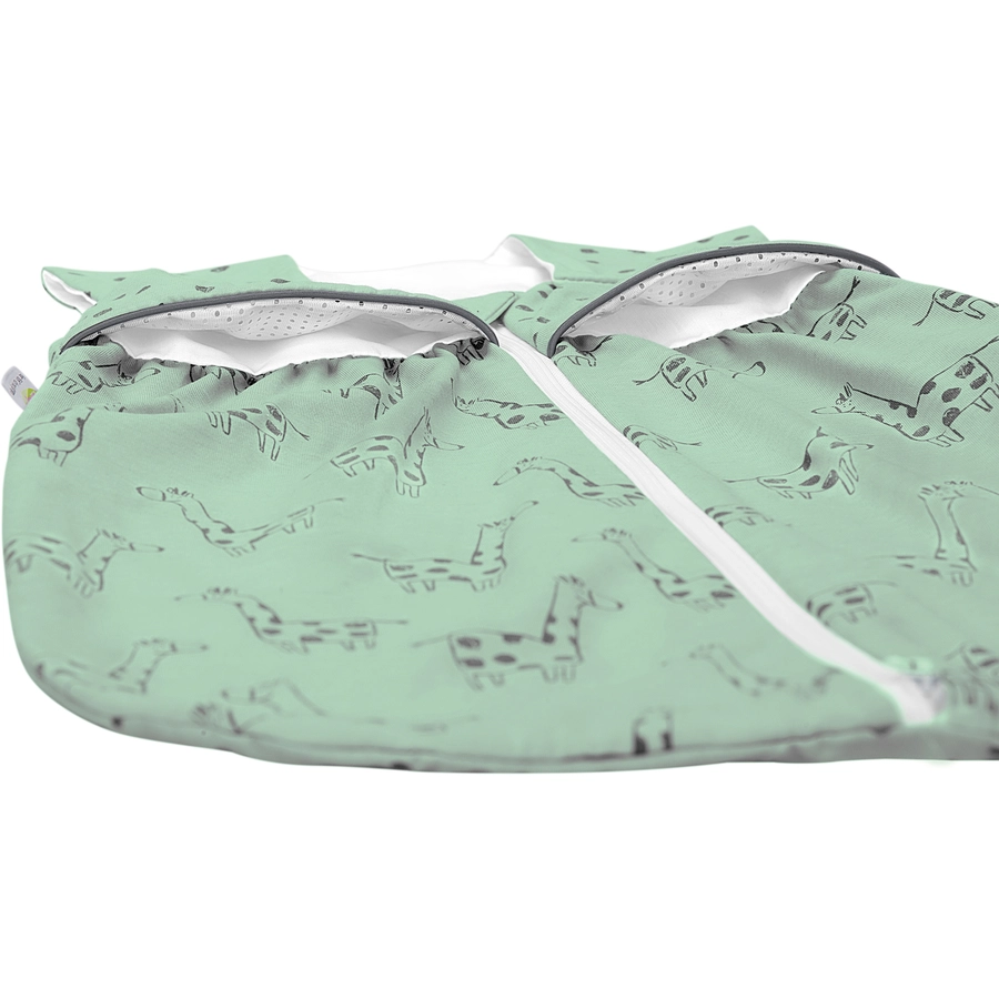 ODENWÄLDER Jersey-Schlafsack Anni light happy giraffe deep forest