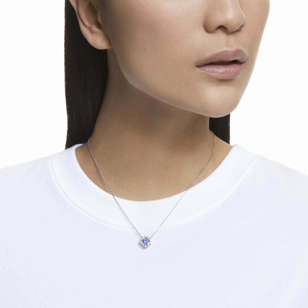 Collier Swarovski Sparkling Dance argenté bleu