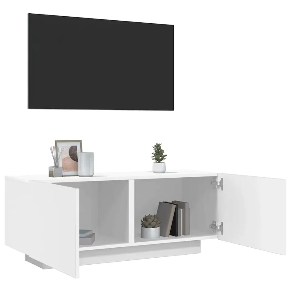 vidaXL - Tv-kast - Wit - Bewerkt hout