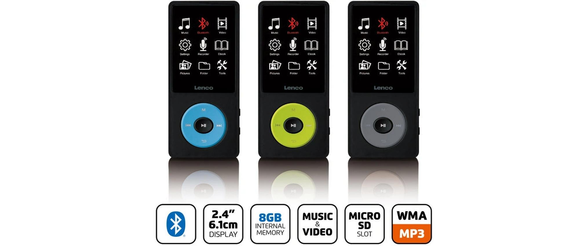 MP3 Player Xemio-860 Blau; SchwarzMP3-Player mit Bluetooth und 8 GB internem Speicher