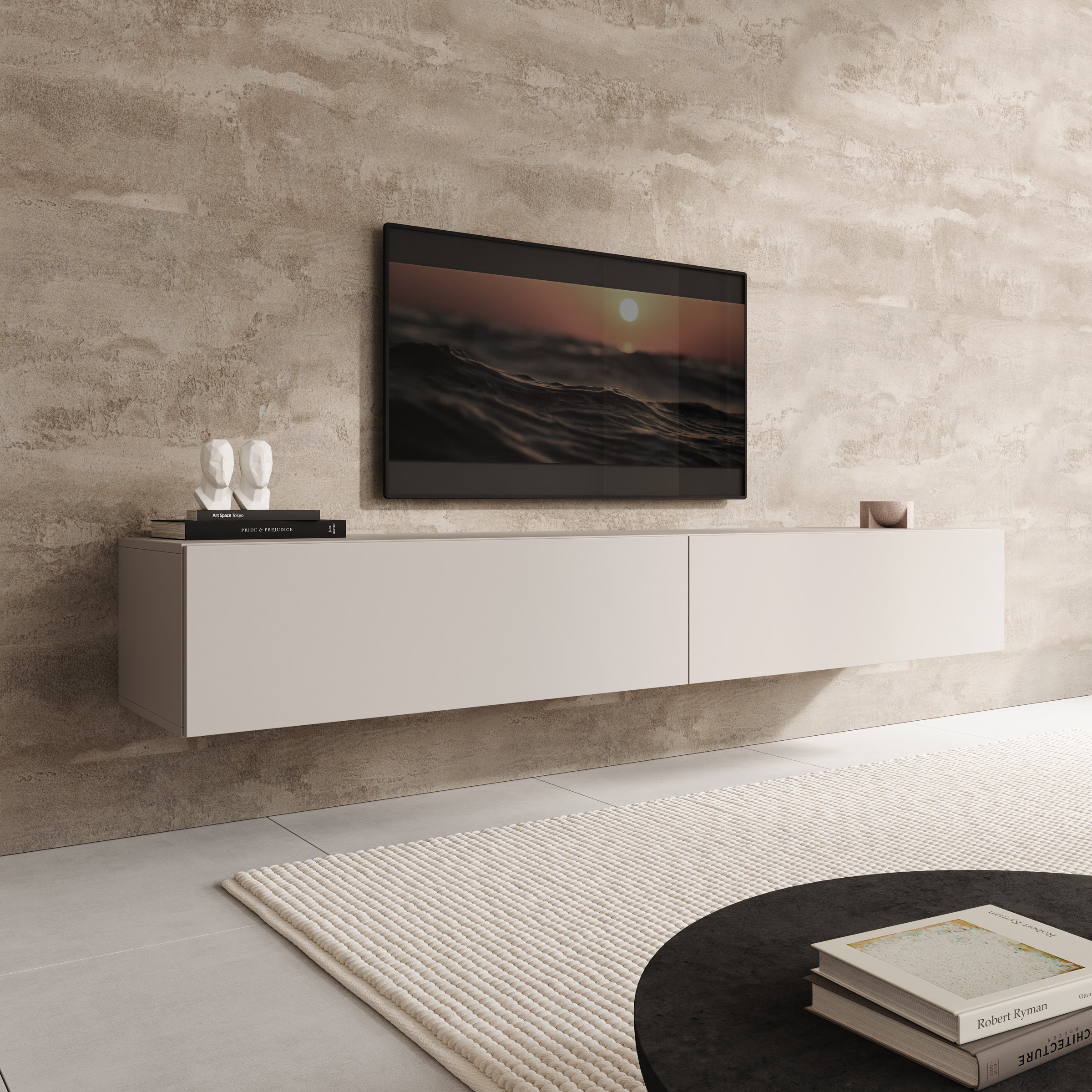 Palm - TV-Meubel - Beige - 200x40x30 cm