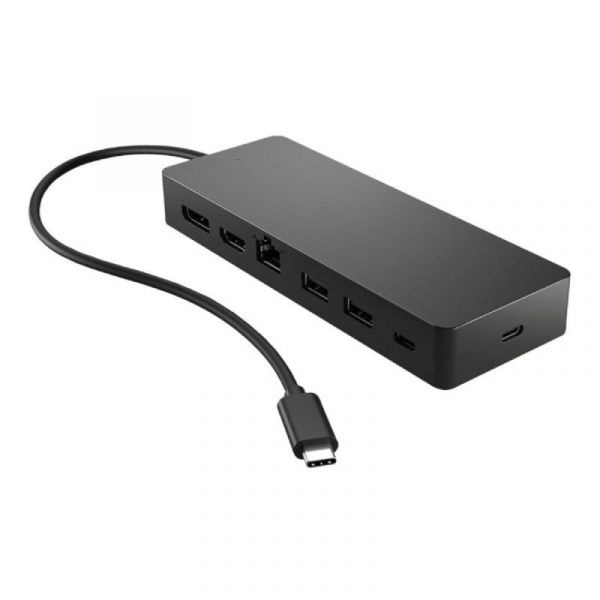 HP Hub Multiportas Universal USB-C 50H55UT   USB-C PD USB 3.2 HDMI 4K 60Hz DisplayPort RJ45 Preto/Azul