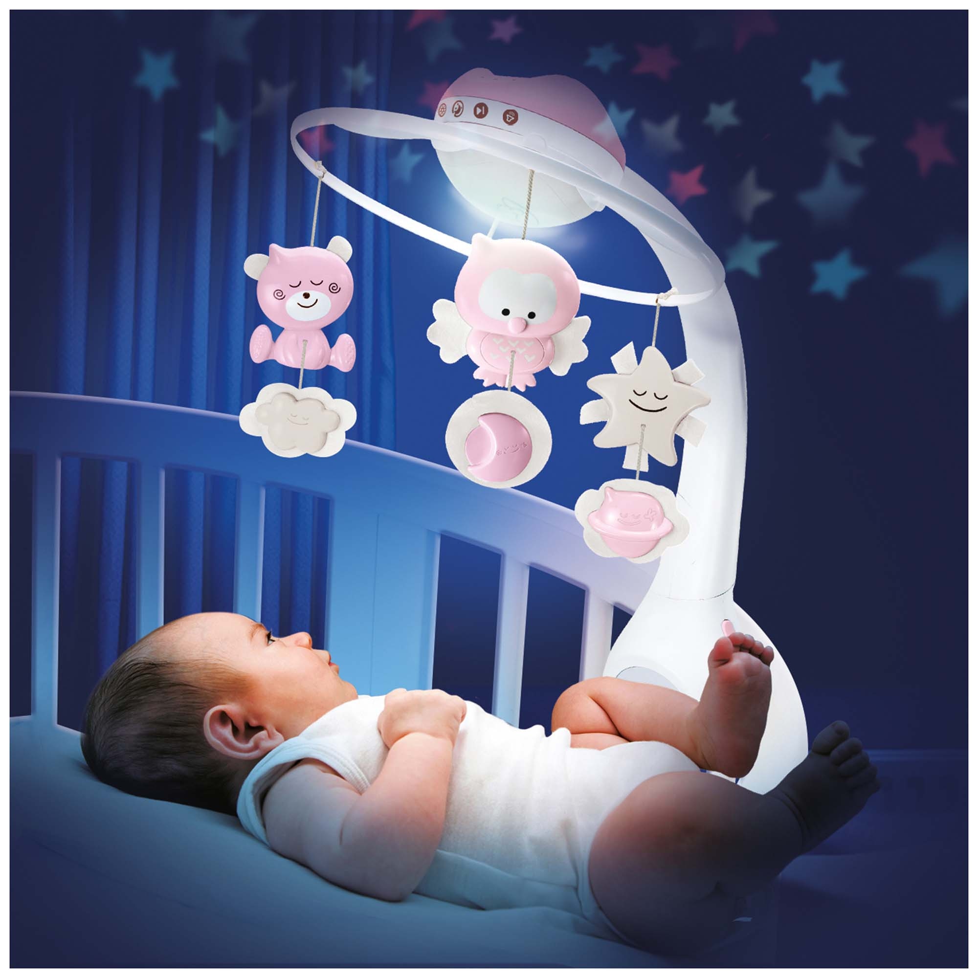 Infantino Musical Mobile projector roze - projectors - Prénatal