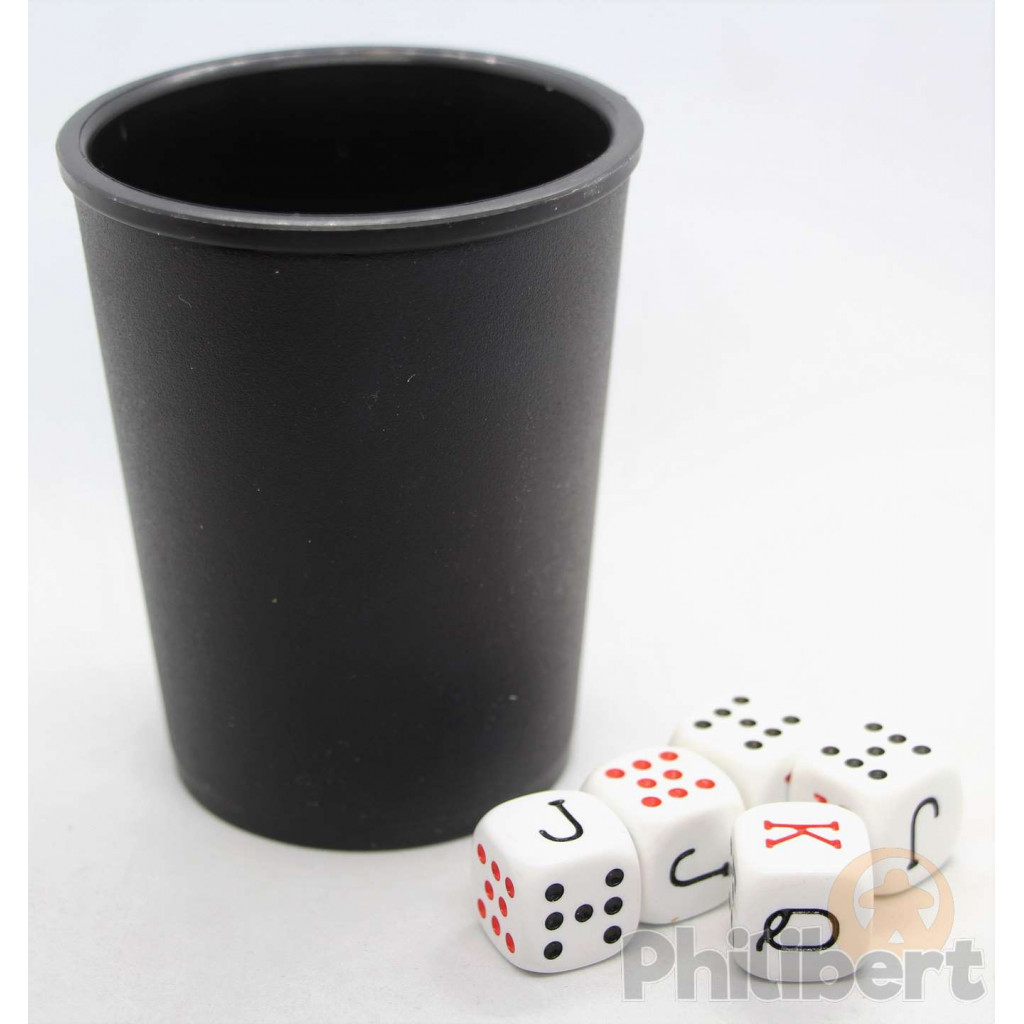 Dés poker avec gobelet