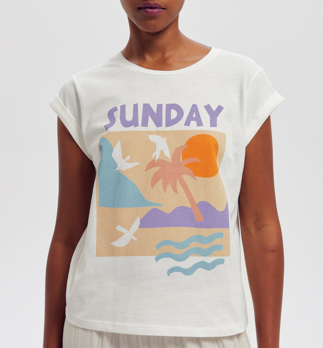 T-shirt à message Femme - Imprimé écru