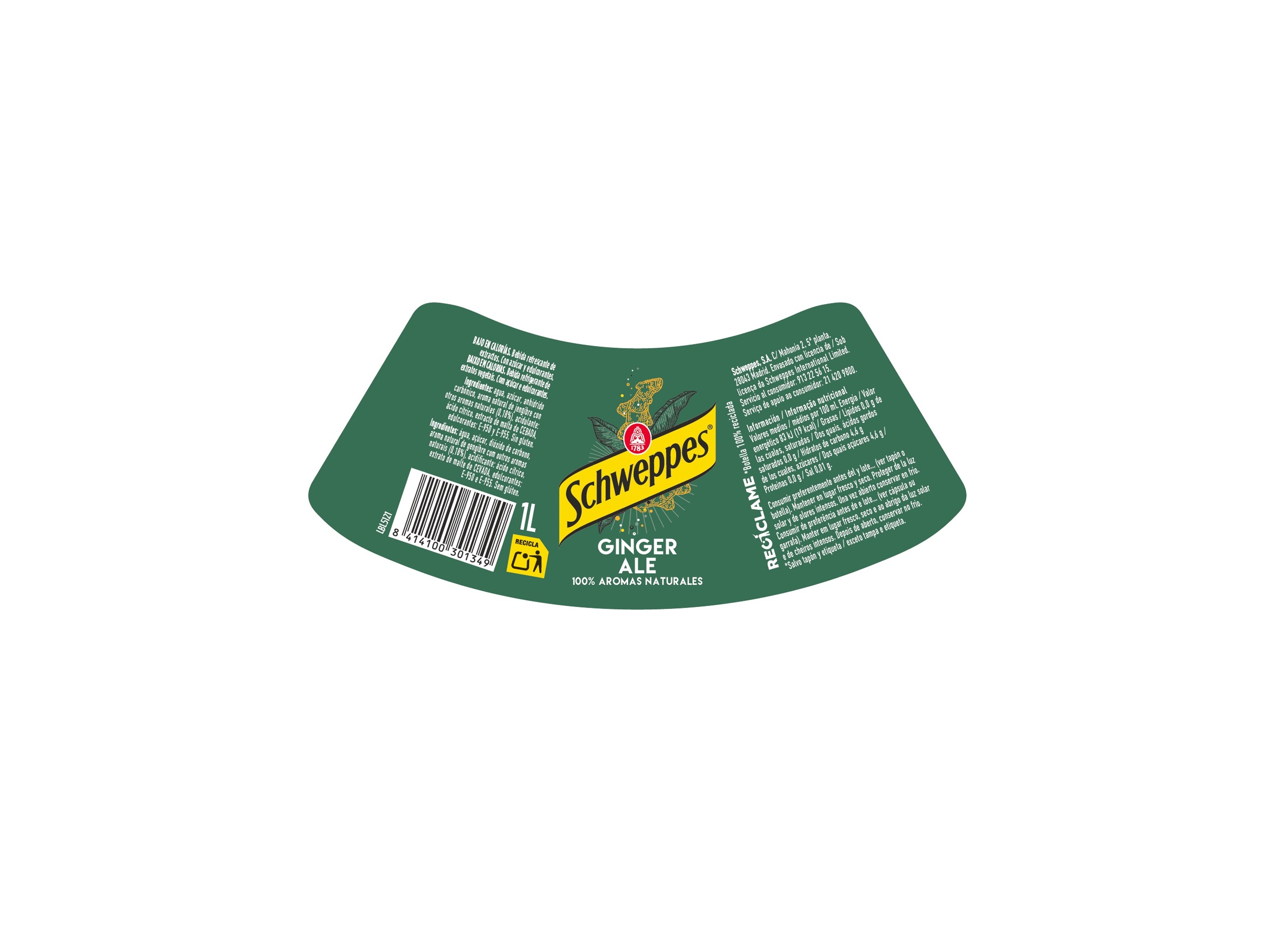 GINGER ALE SCHWEPPES 1L
