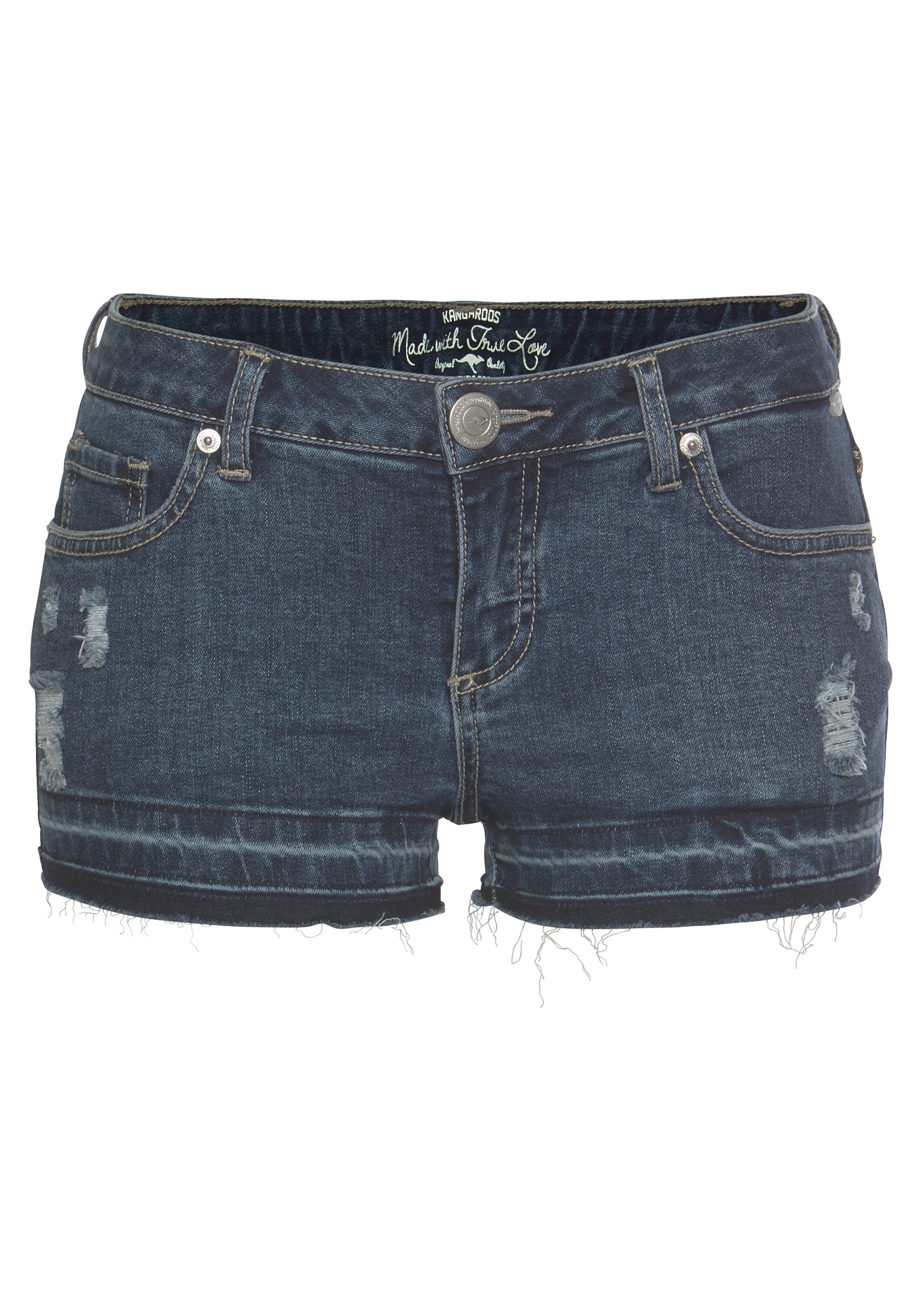 KangaROOS Jeansshorts , kurze Hose,  mit Destroyed-Effekten,  niedrige Leibhöhe