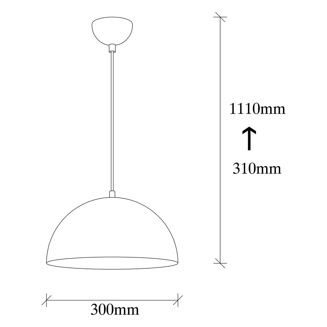 Opviq Suspension Sivani noir/doré - 30x11 cm