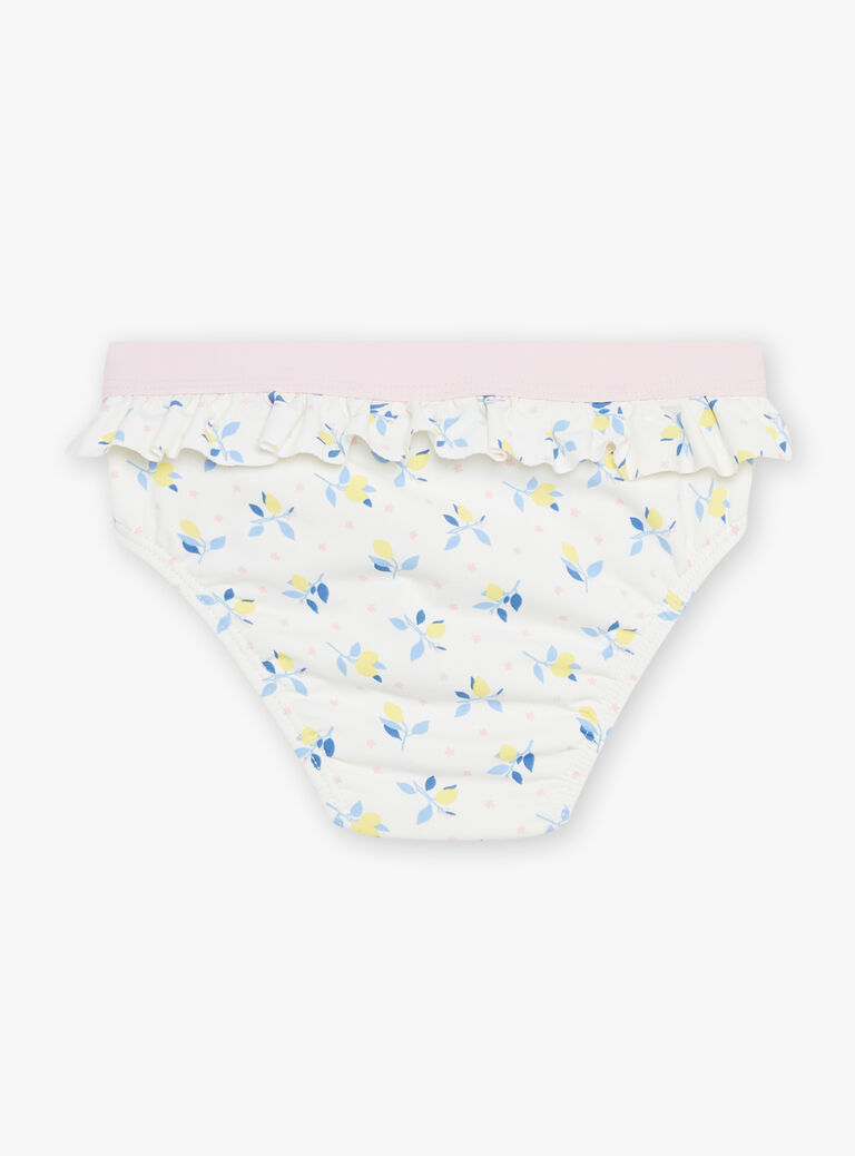 Maillot de bain blanc et rose pâle à imprimé fleuri