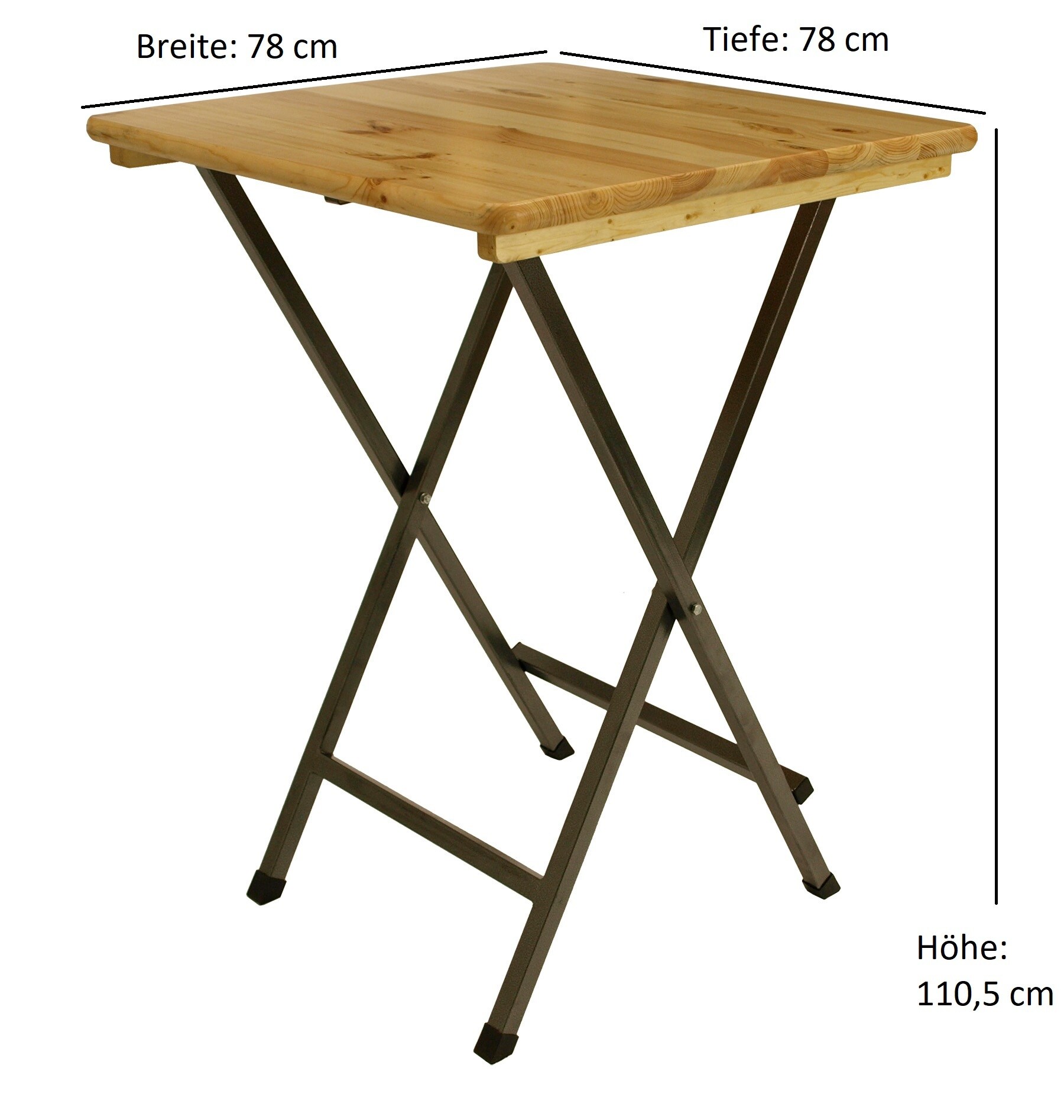 DEGAMO Stehtisch ZÜRICH 78x78cm quadratisch, Metall + Holz lackiert