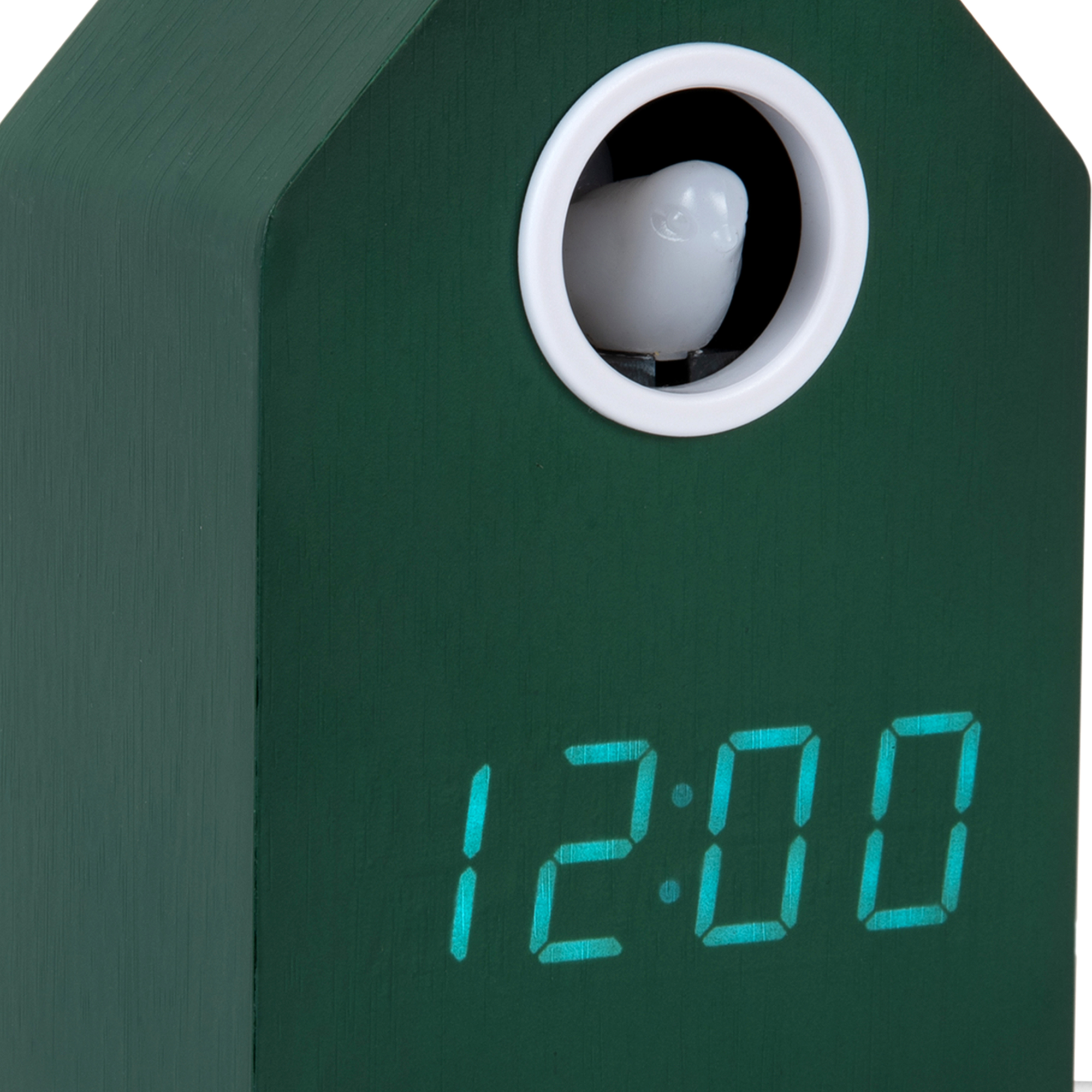 Wekker Koekoek LED Retro groen