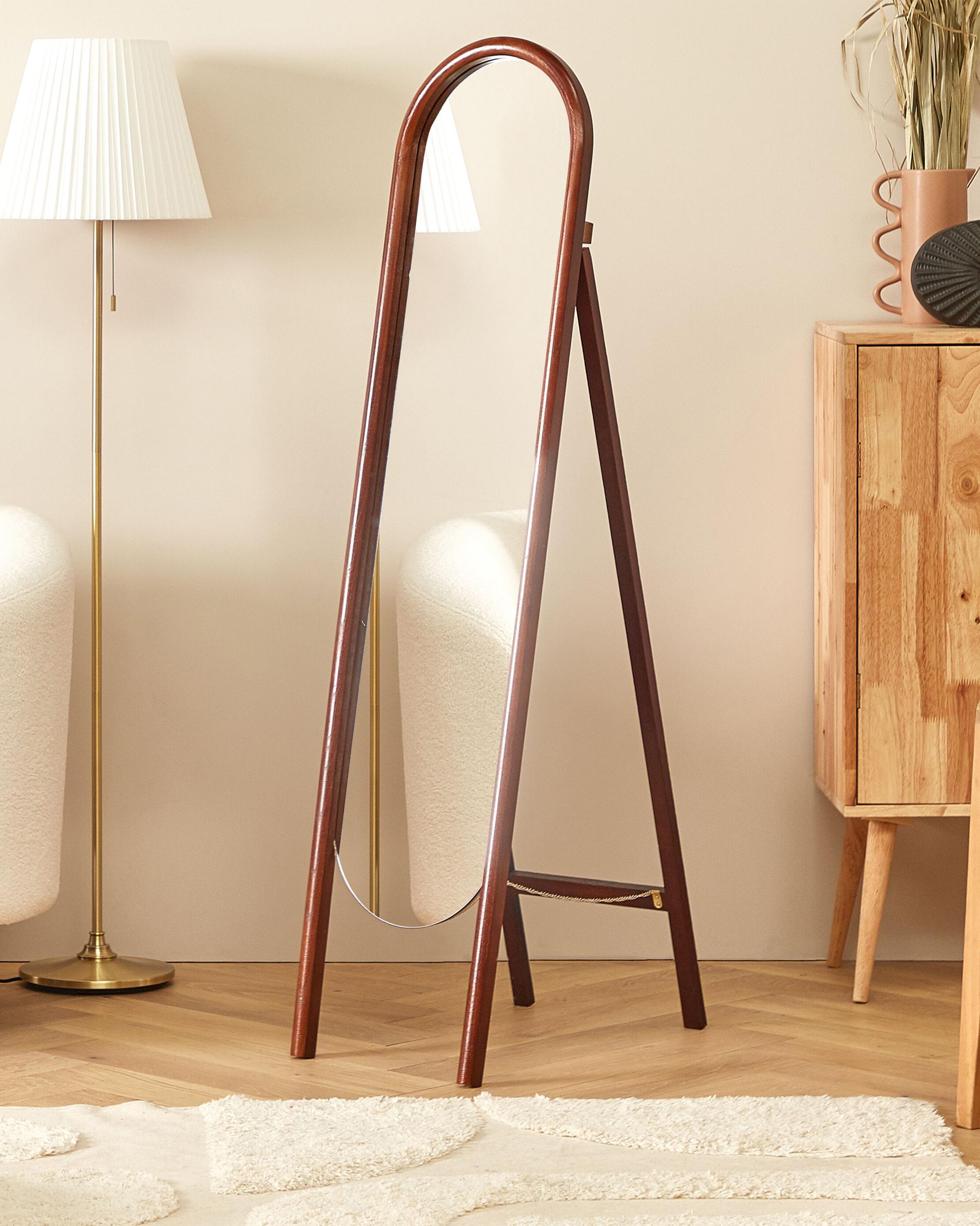 Staande spiegel CHELLES 150 cm Paulowniahout Donkerbruin