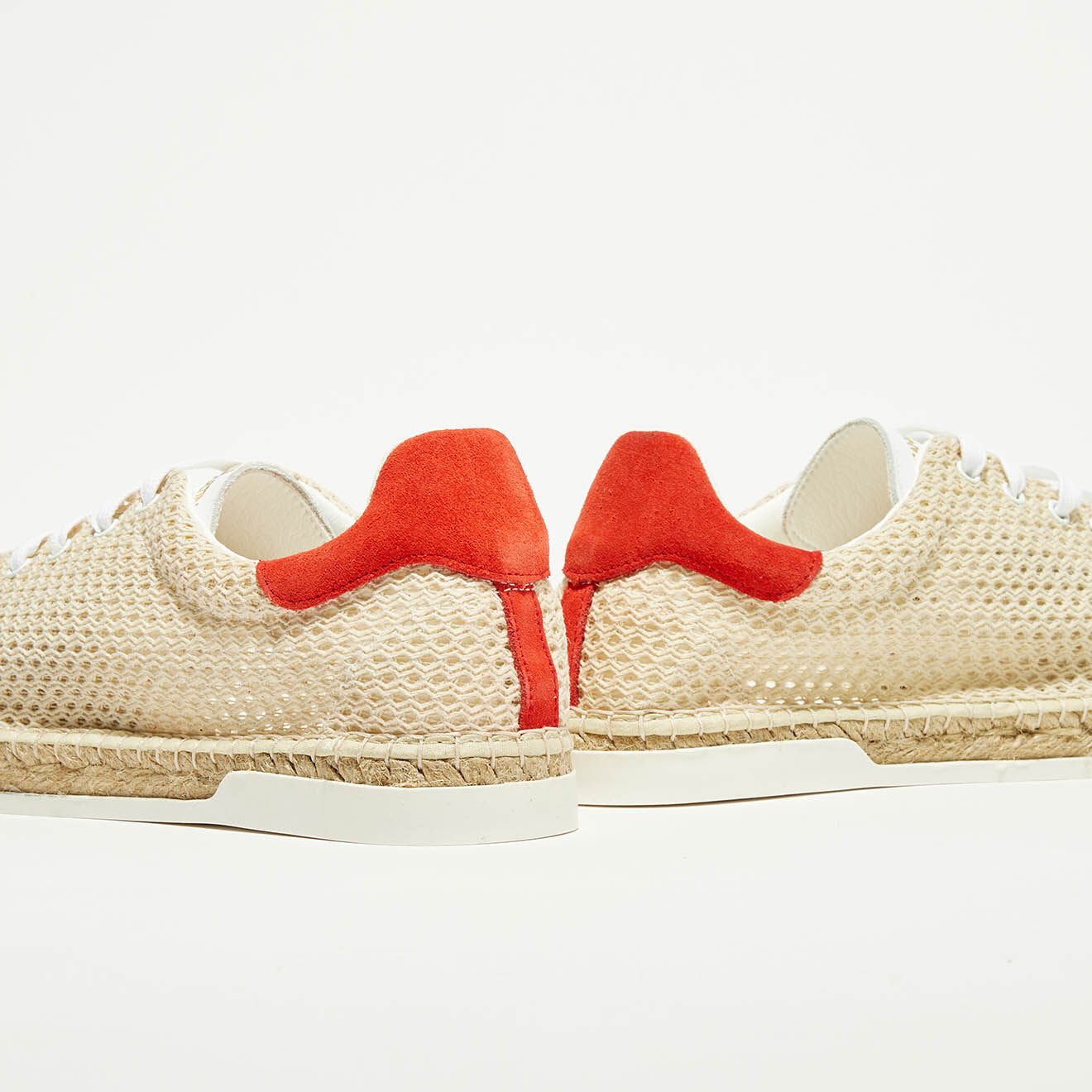 Canal Saint Martin Baskets espadrilles en Cuir & Toile Lancry Beach beiges