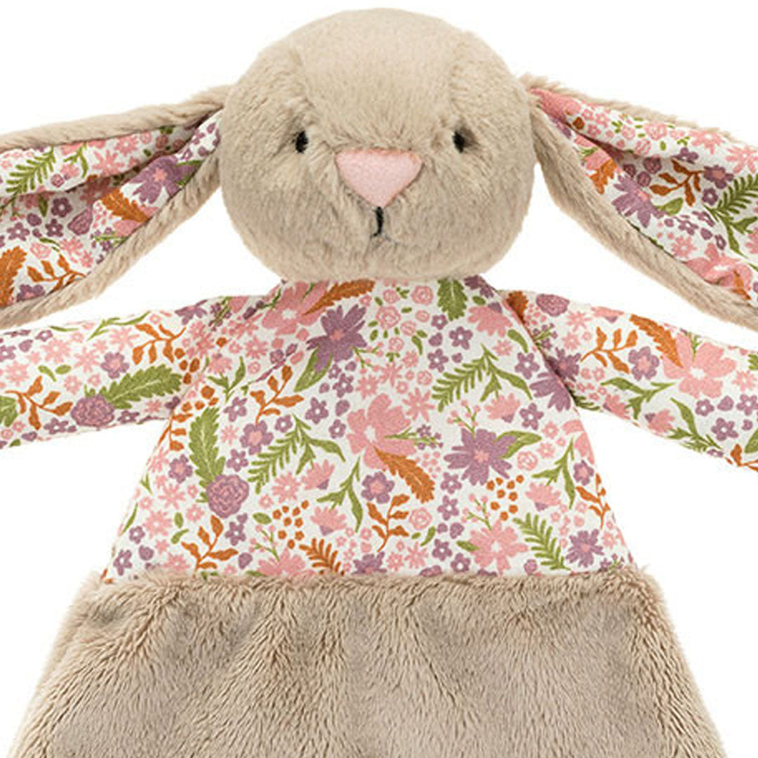 jellycat knuffeldoek blossom beige konijn - petal - 27 cm