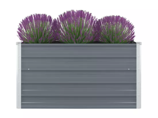 Jardinière 100 x 100 x 45 cm Acier galvanisé Gris