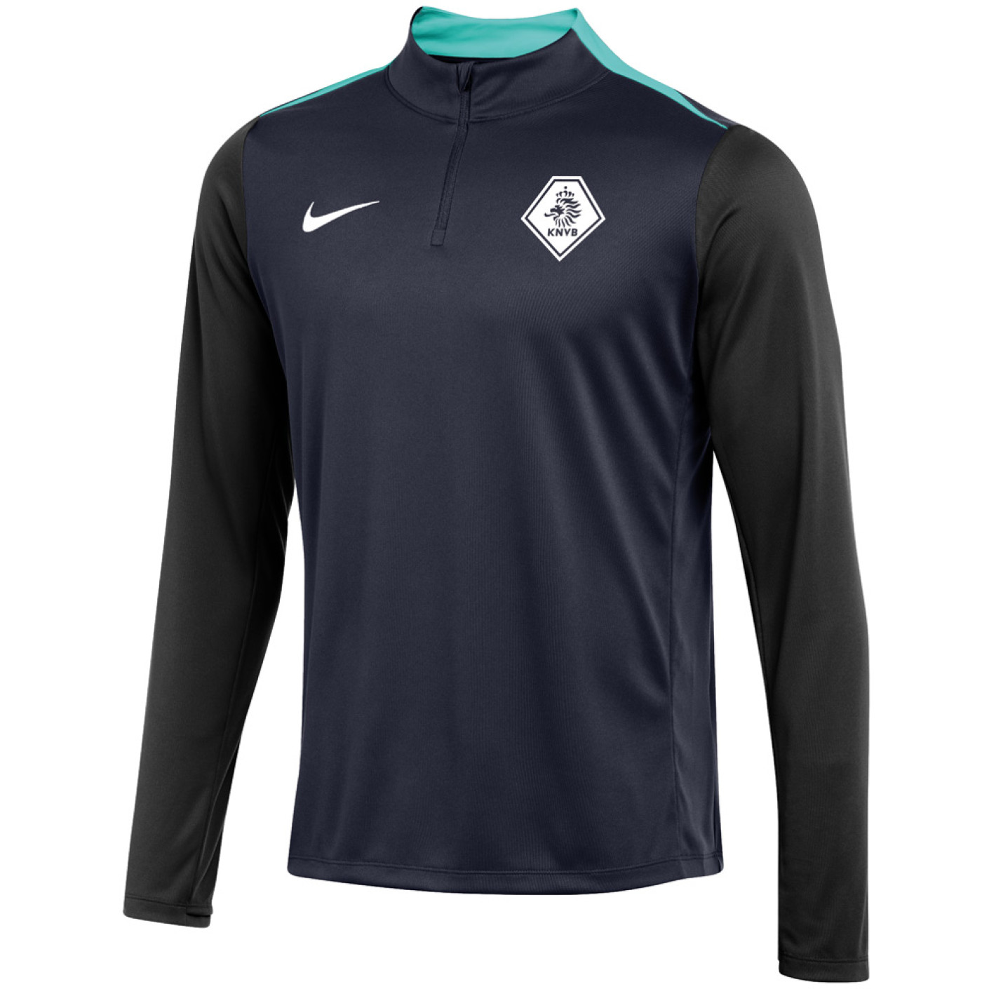 Nike KNVB Scheidsrechters Trainingstrui 1/4-Zip 2024-2026 Donkerblauw Turquoise