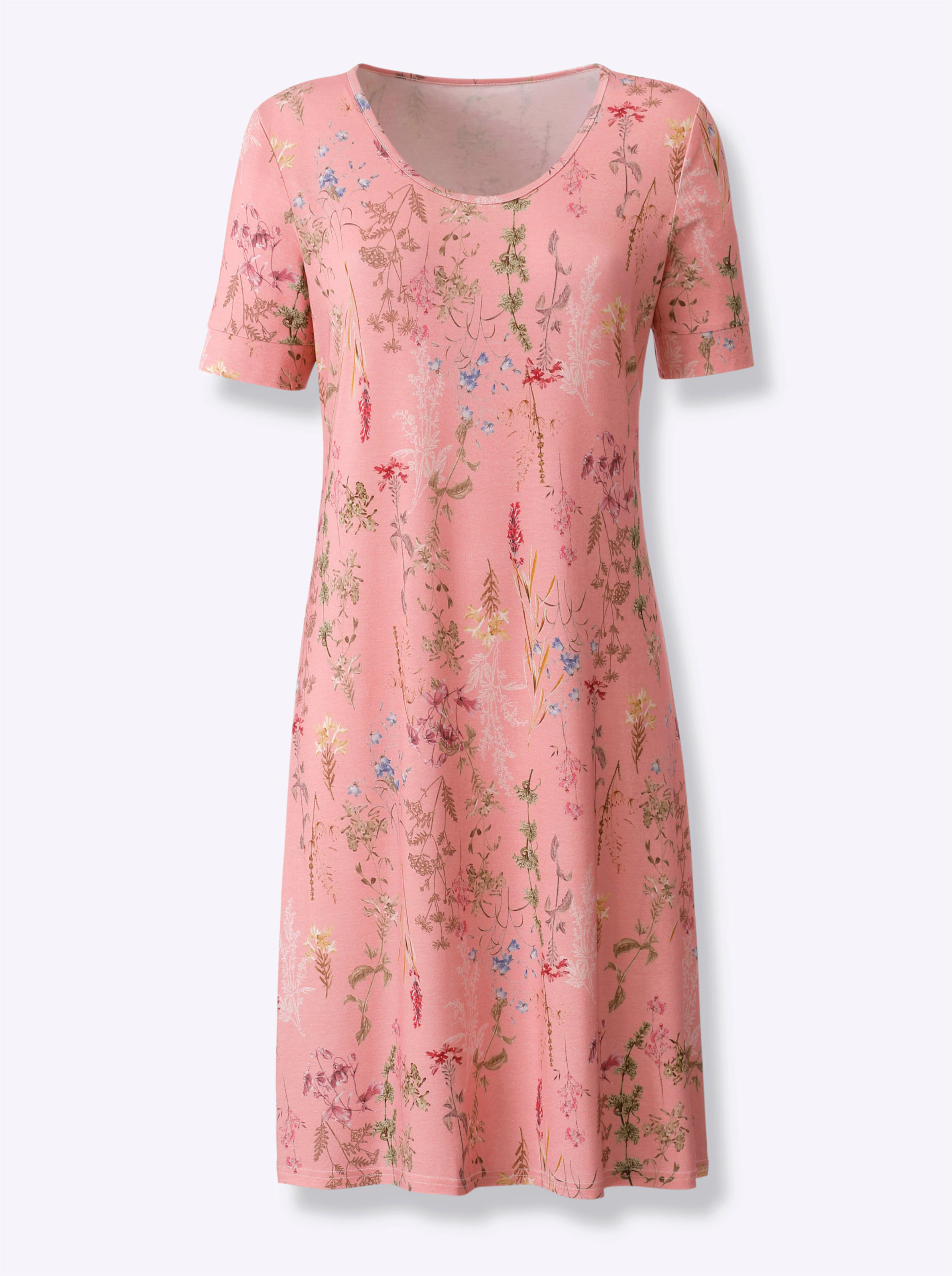 Jerseykleid in rosenquarz-bedruckt