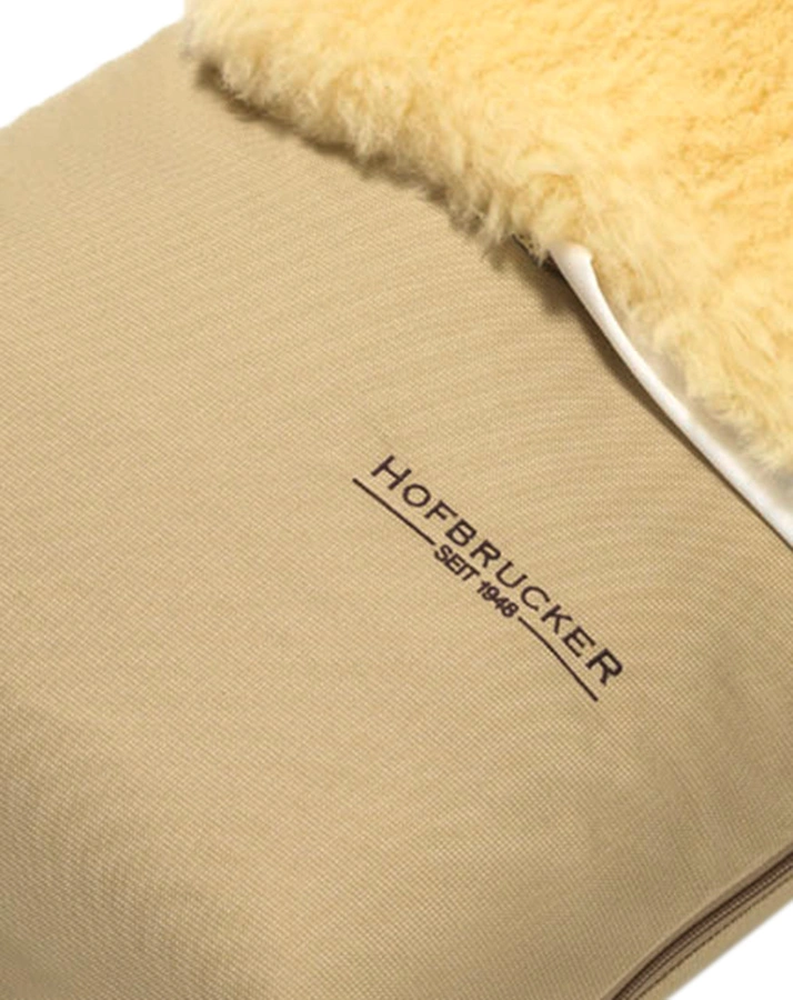 Lammfell-Fußsack PUTZI für Kinderwagen in beige