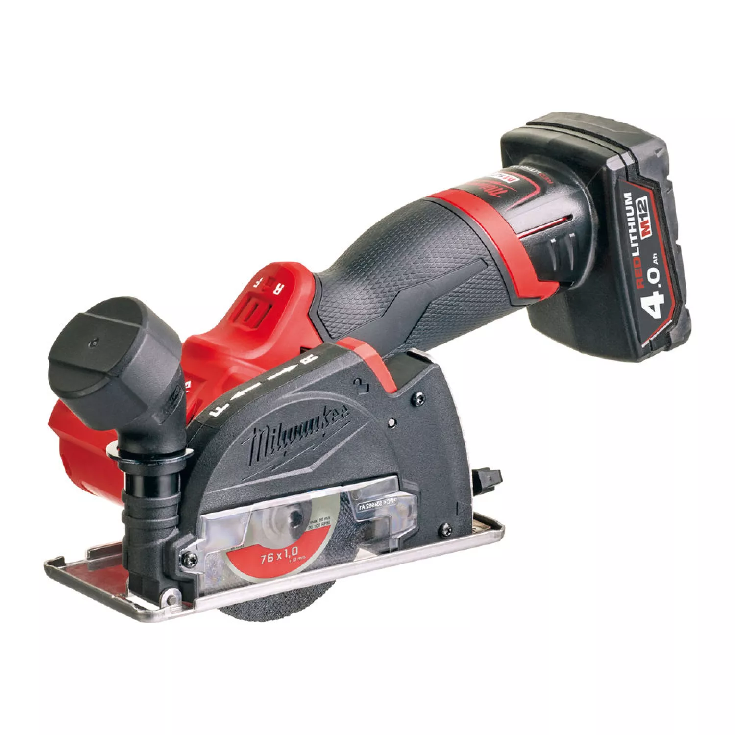 Milwaukee M12 FCOT-422X 12V Li-Ion accu Haakse slijper set in HD Box (1x 4,0 & 2 Ah accu) - Koolborstelloos - 10 x 76mm
