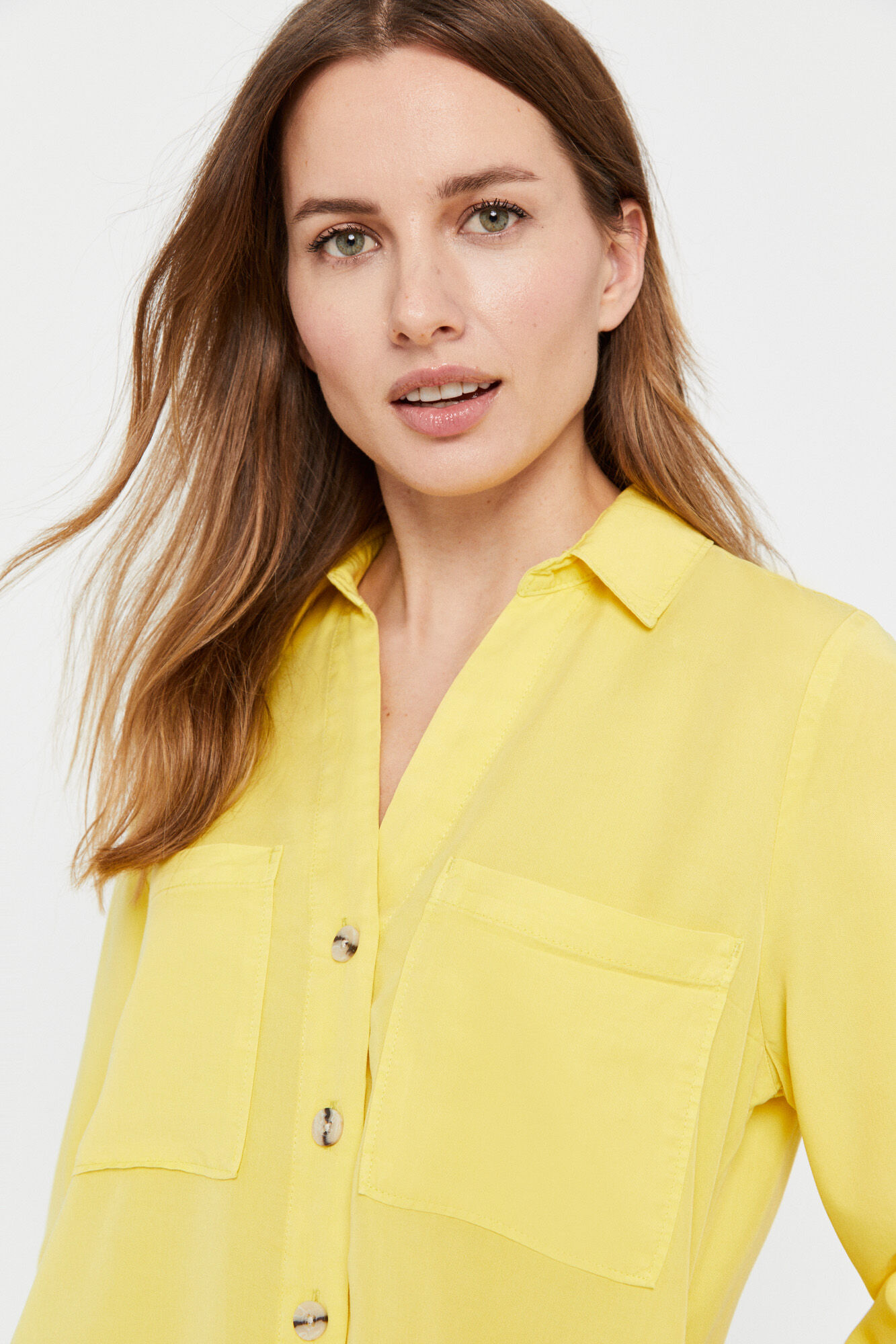 Camisa jeans Tencel - Amarela
