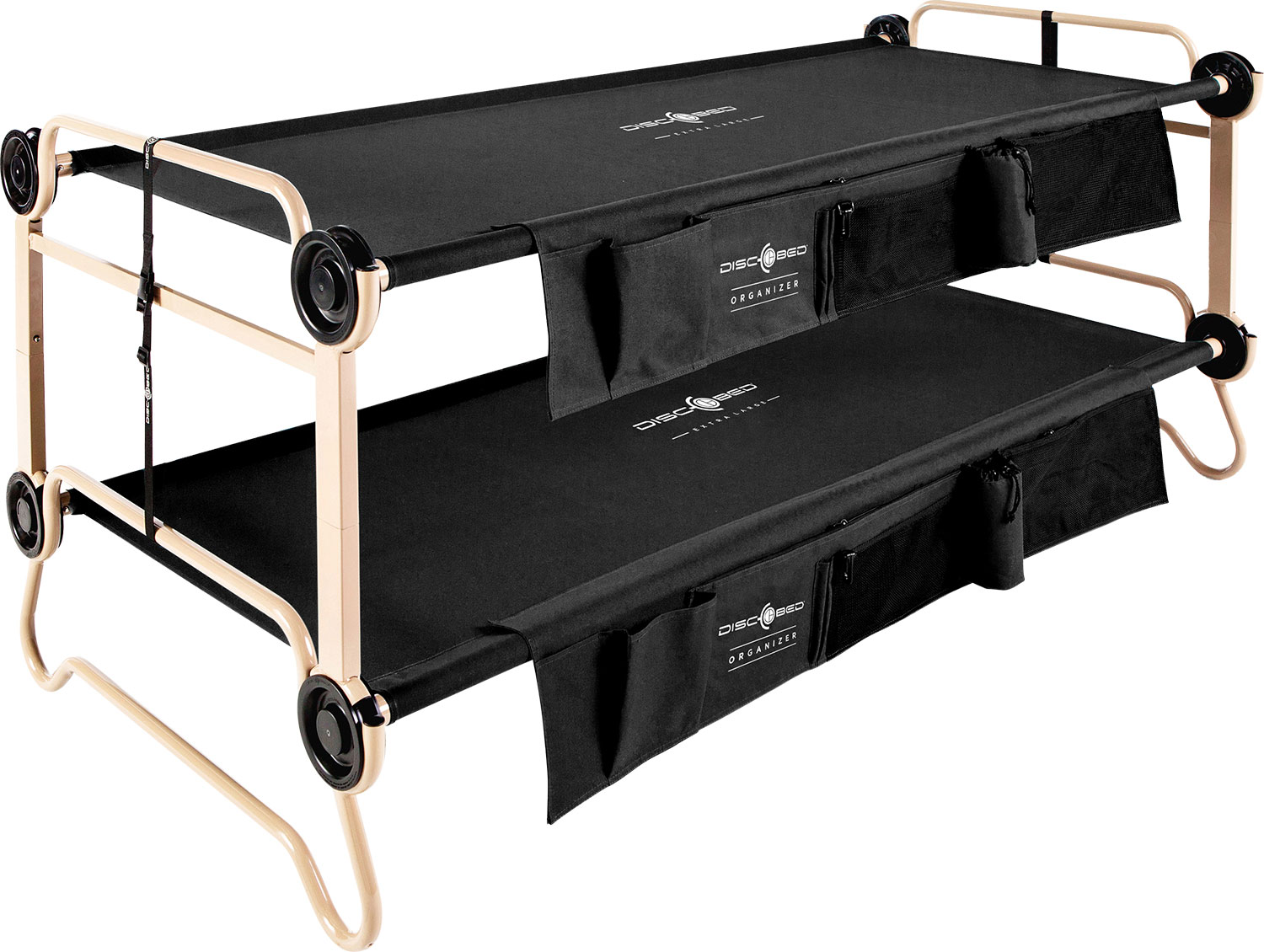 Disc-O-Bed Stockbett mit Seitentaschen XL Schwarz