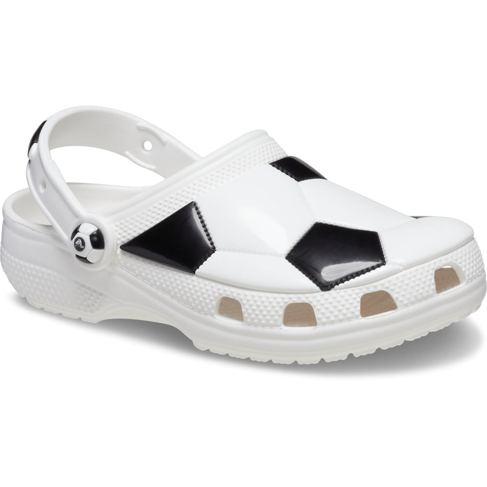 Køb Crocs White/Black Classic Soccer Ball Clog