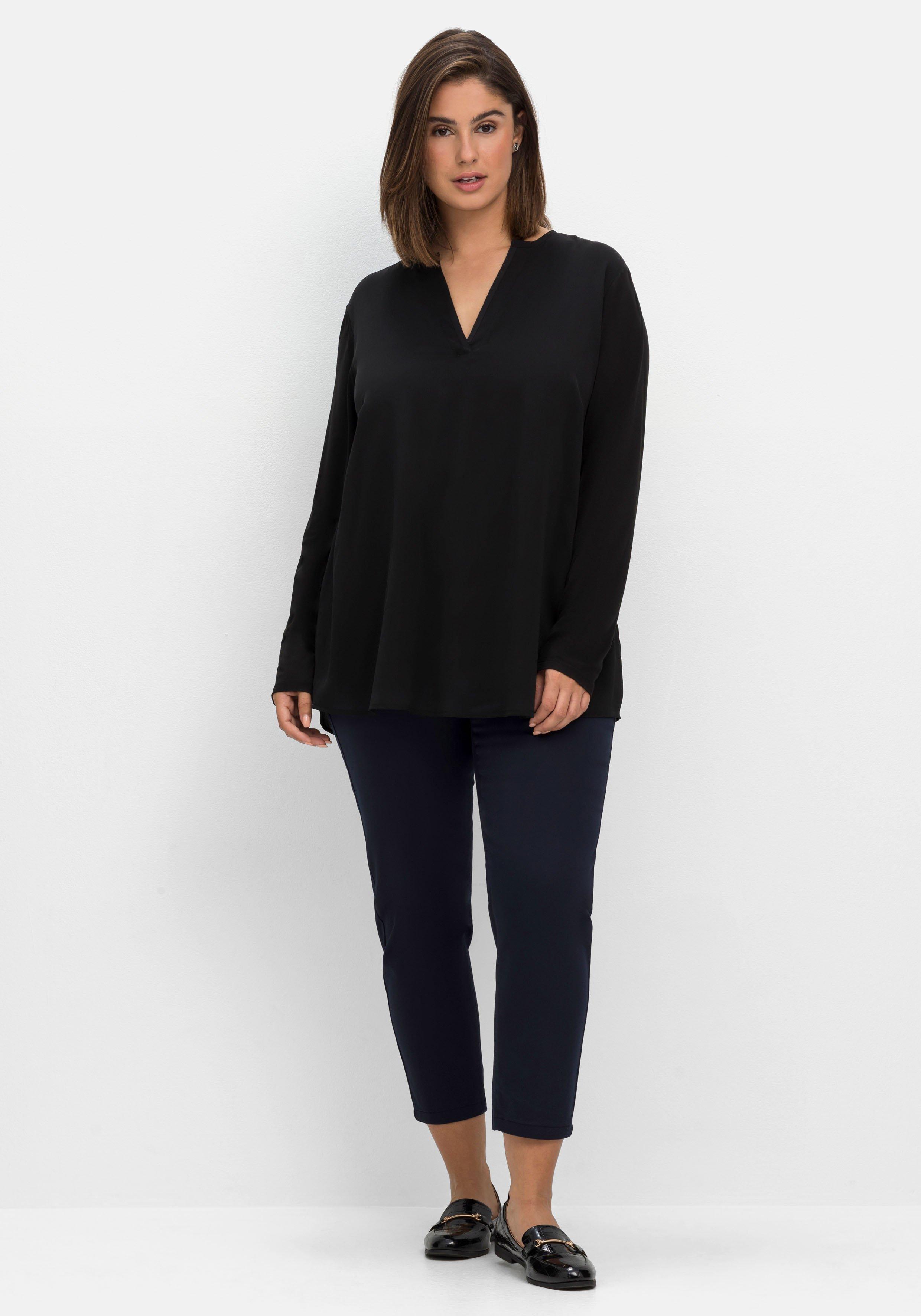 Tunika im Lagenlook aus Chiffon und Jersey