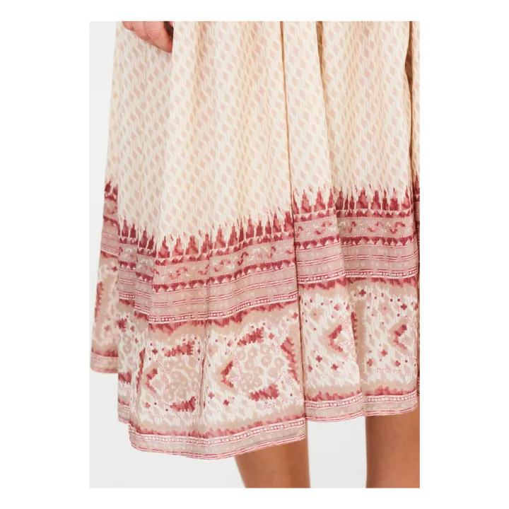 M.A.B.E. Robe Longue Brodée Ode | Rose poudré