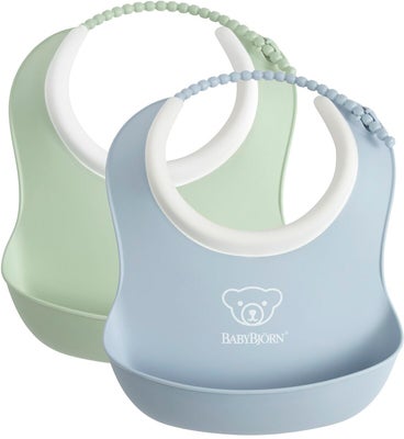 BabyBjörn Smekkesett 2-Pack, Lysegrønn/Lyseblå