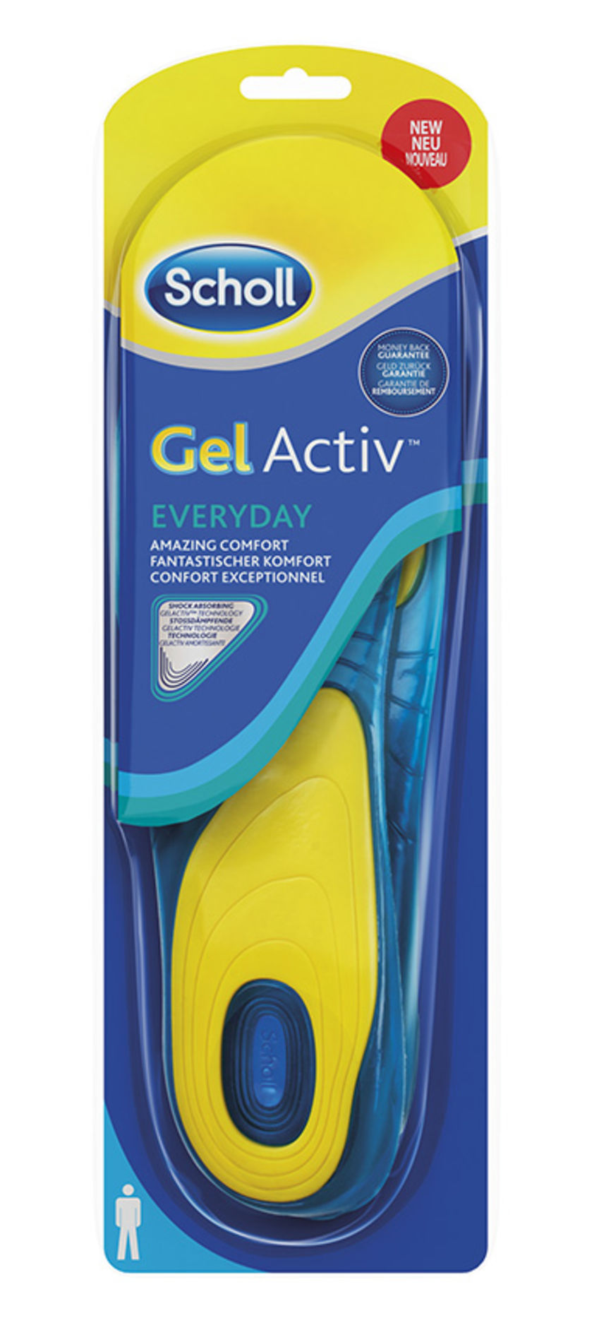 Scholl Gel Active Everyday Comfort såler for menn 1 par