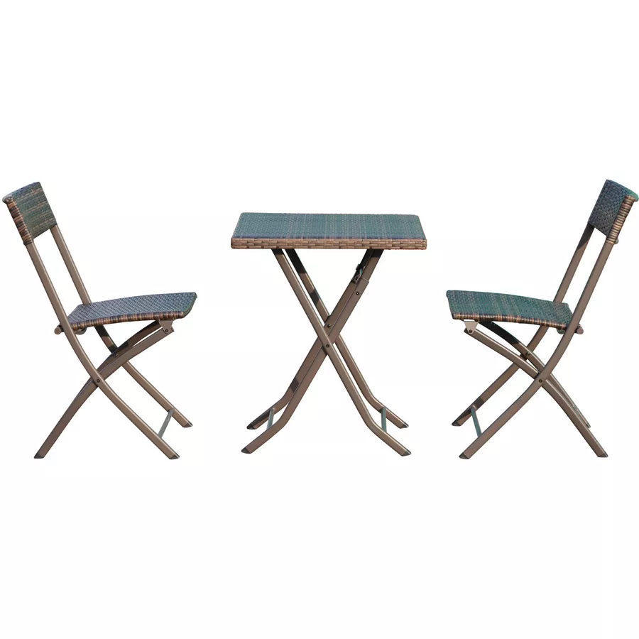 Outsunny Balkonmöbel als 3-teiliges Set kaffeebraun