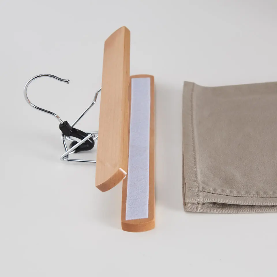 Set van 12 Massief Houten Broek hangers - met vilt Anti-Slip