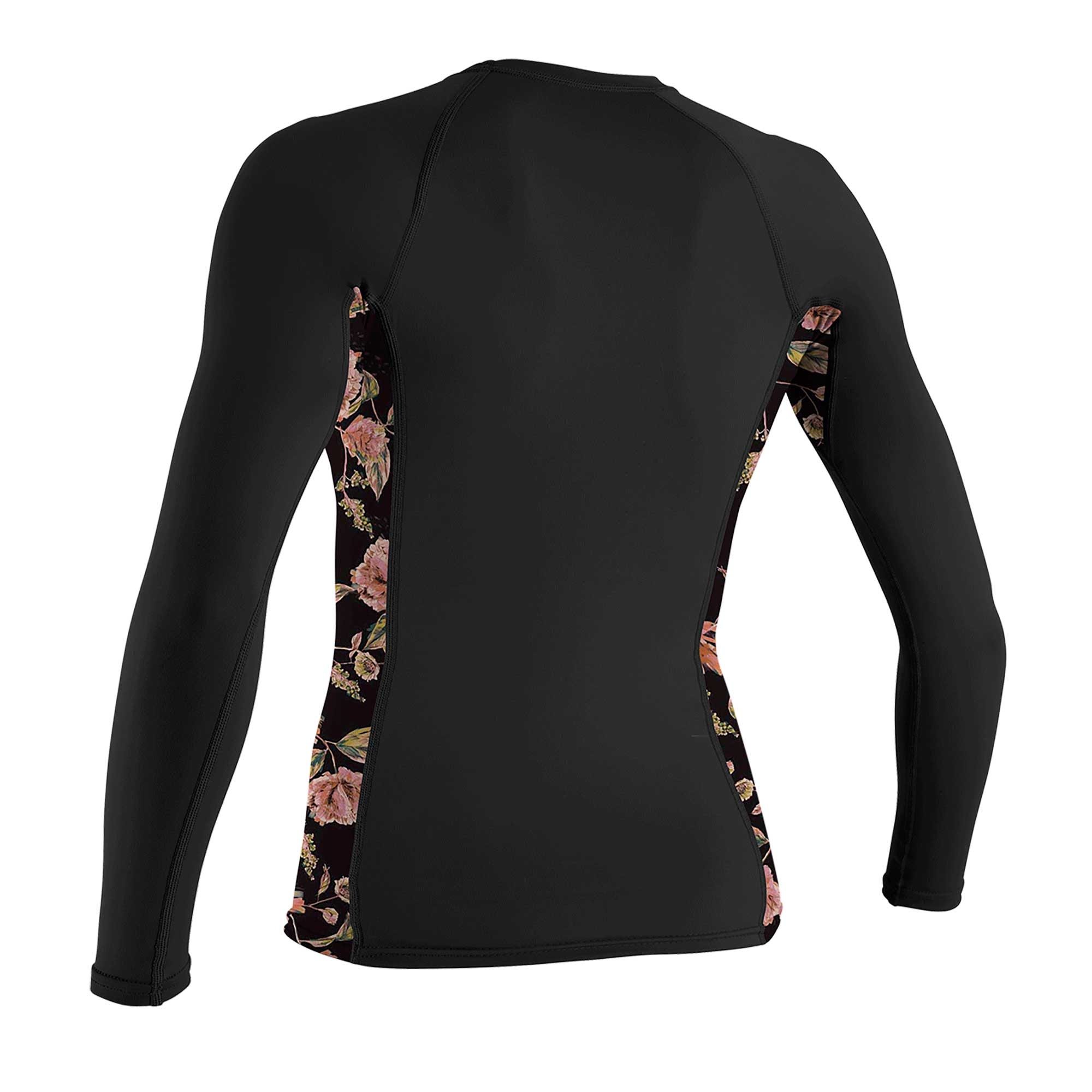 O'Neill Wms Side Print L/S Rash Guard BLACK/FLORA