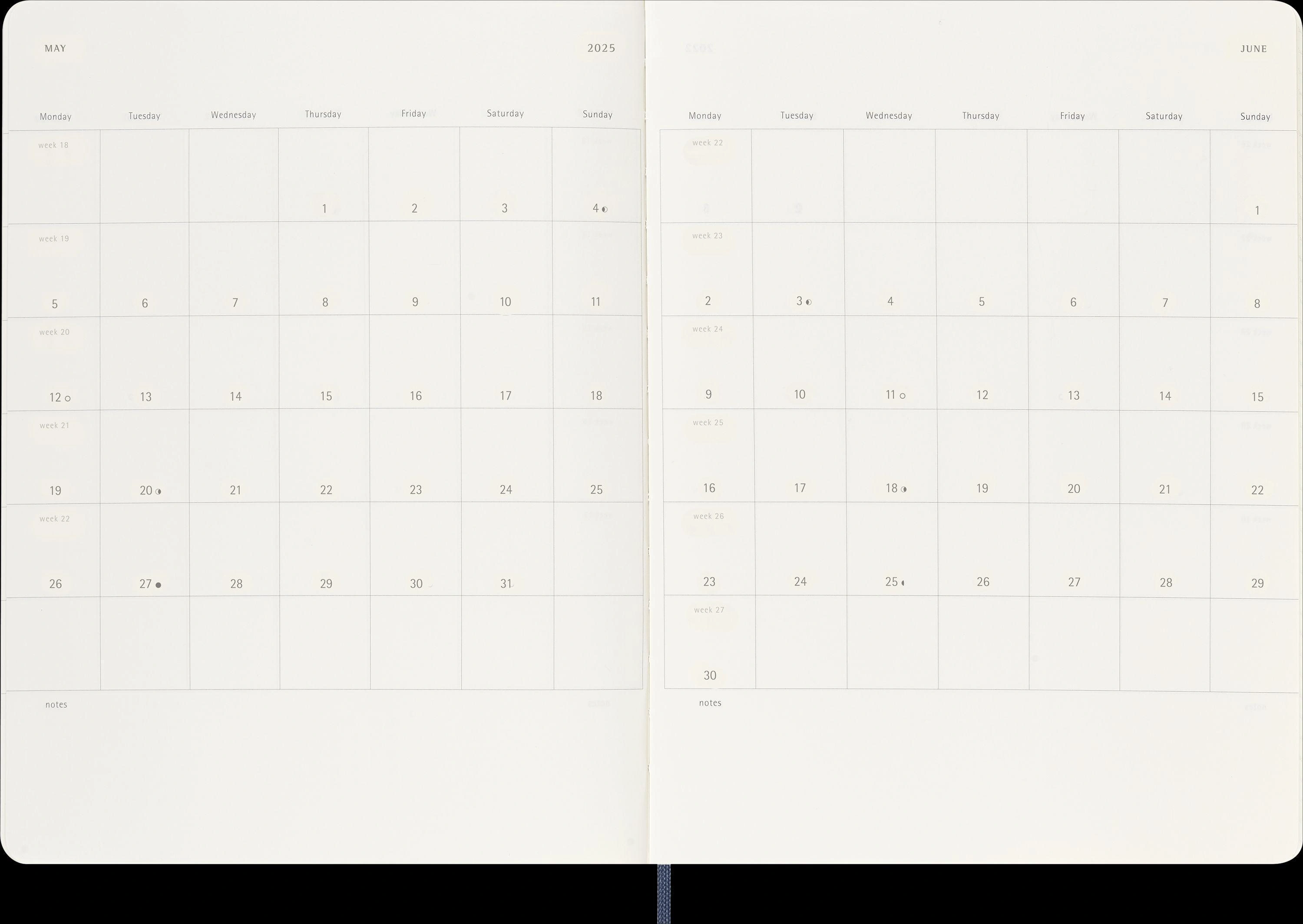 Moleskine 12 Monate Wochen Notizkalender 2025, XL