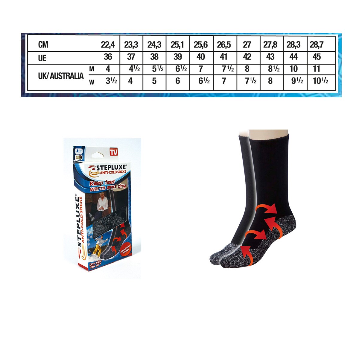 Best Direct® Thermosocken mit Aluminiumfaser - Wintersocken Stepluxe Anti Cold Socks