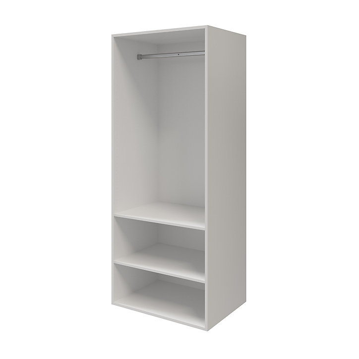 Armoire penderie blanche portes battantes miroir GoodHome Atomia H. 187,5 x L. 75 x P. 60 cm