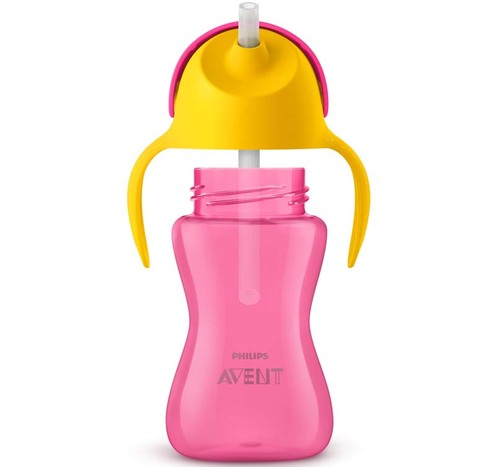 Tasse à paille 260 Ml 12 mois+ Rose/Jaune - AVENT