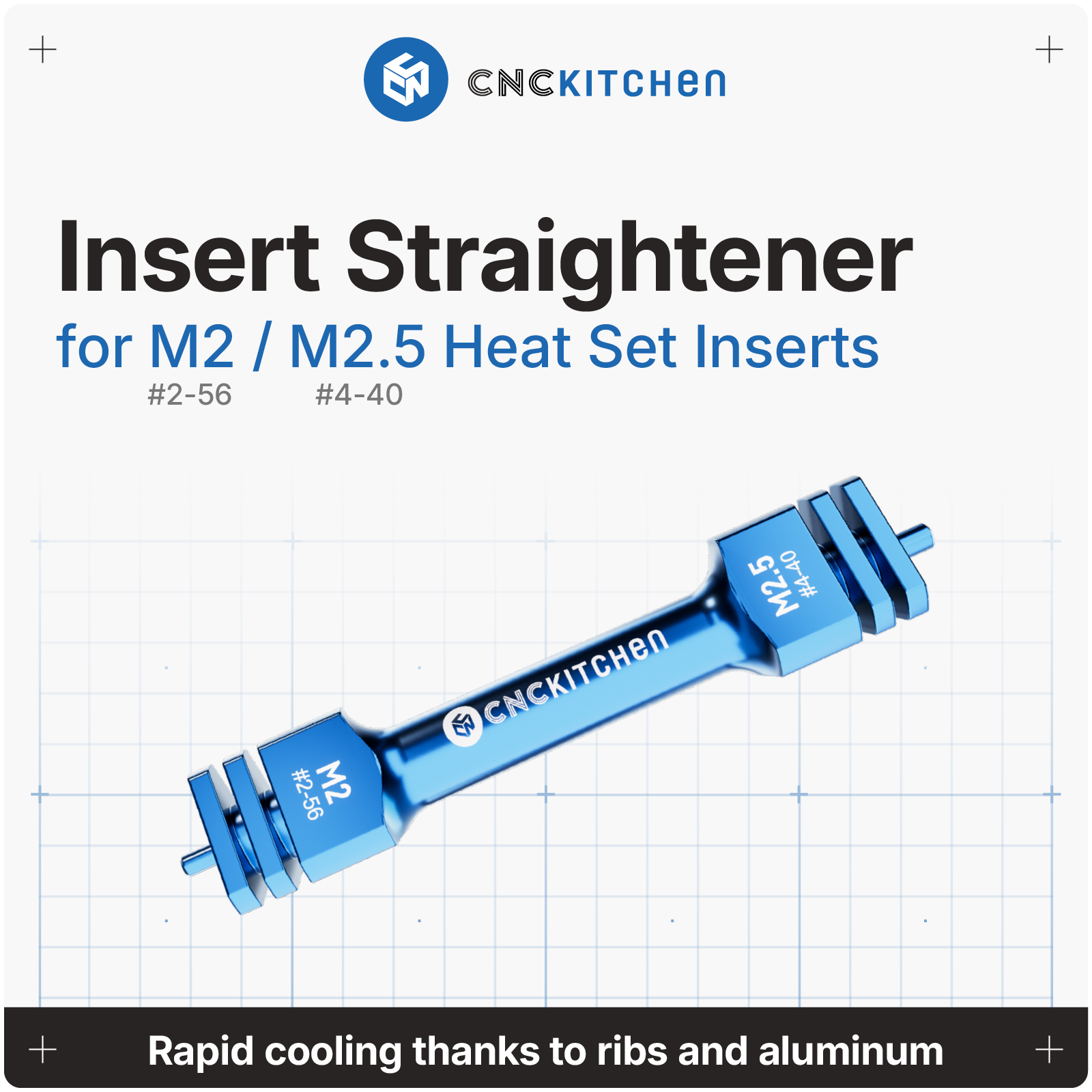 CNC Kitchen  Einsetzhilfe für Gewindeeinsätze, M2 - M2.5    Werkzeug für das perfekte Einsetzen von Gewindeeinsätzen