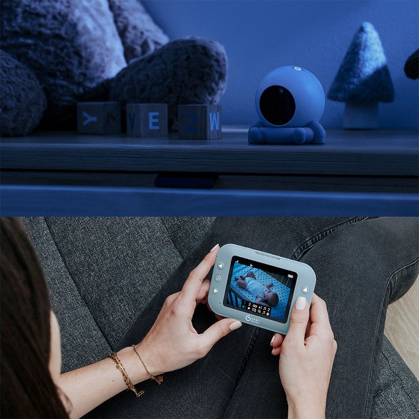 Babyphone vidéo Yoo Roll avec écran sans fil - Ecru