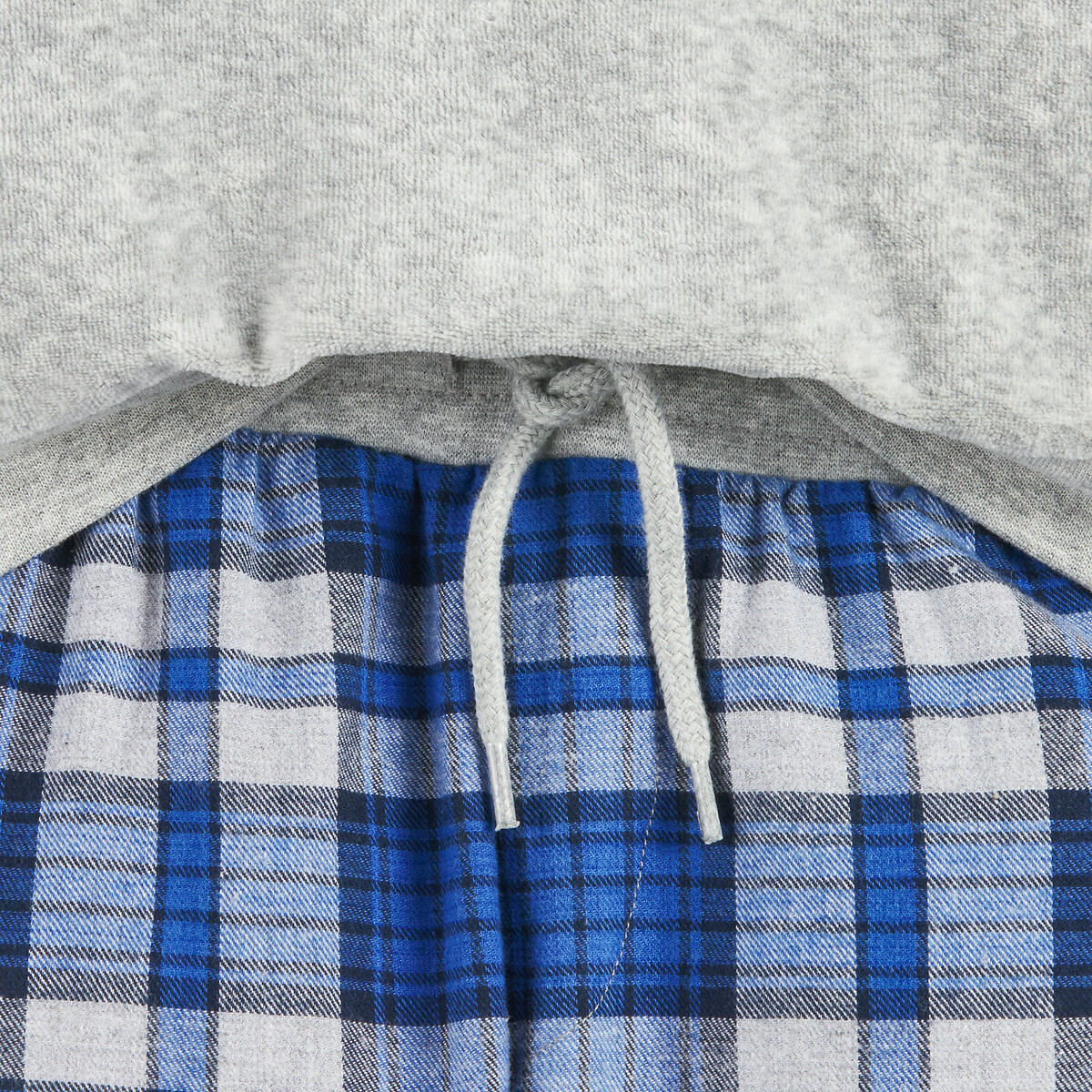 COLEÇÃO LA REDOUTE<br>Pijama com mensagem e calça xadrez