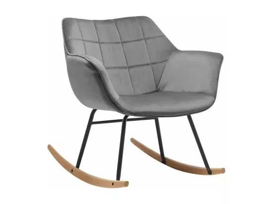 Fauteuil à bascule chaise métal marron 63 x 80 x 73 cm FAB09008