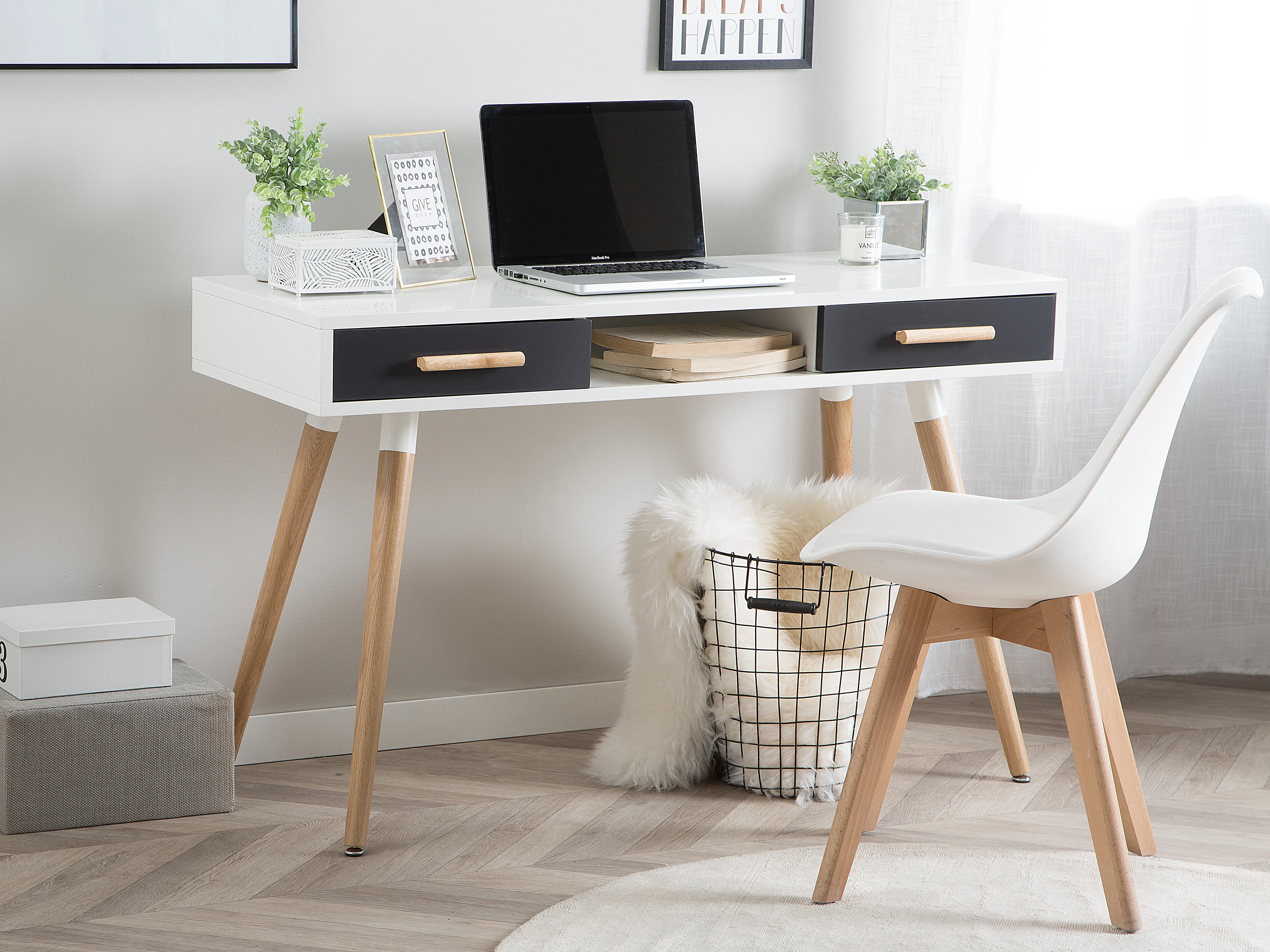 Bureau FRISCO Grijs 120 cm 45 cm met lades