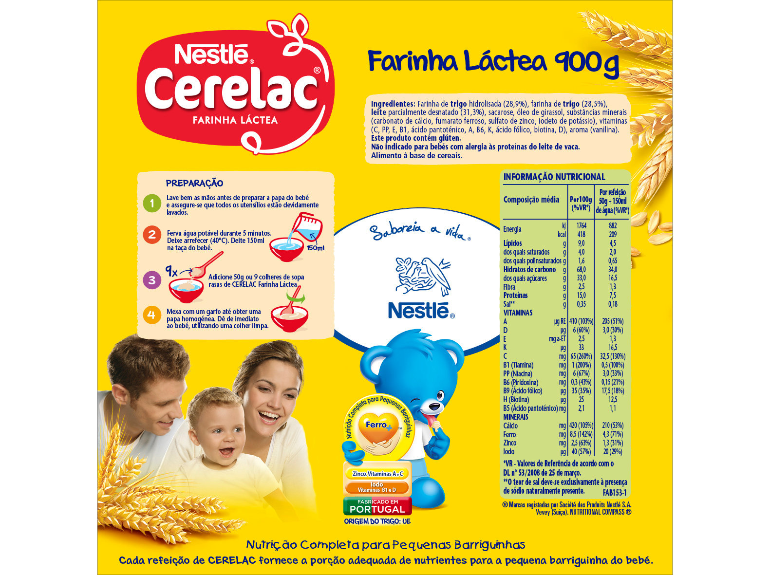 FARINHA LÁCTEA CERELAC 900GR